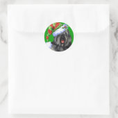 Happy Howliday Bouvier Runder Aufkleber (Tasche)