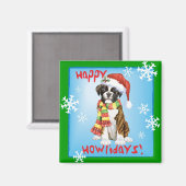 Happy Howliday Boxer Magnet (Vorderseite/Rückseite)
