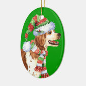 Happy Howliday Brittany Keramik Ornament (Links)