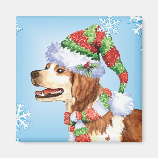 Happy Howliday Brittany Magnet (Vorne)
