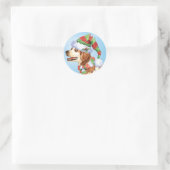 Happy Howliday Brittany Runder Aufkleber (Tasche)