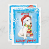Happy Howliday Bull Terrier Einladung (Vorne/Hinten)