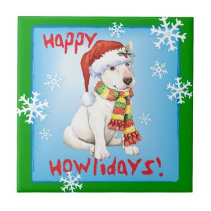 Happy Howliday Bull Terrier Fliese