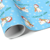 Happy Howliday Bull Terrier Geschenkpapier (Rolleneckpunkt)