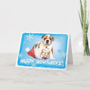 Happy Howliday Bulldog Feiertagskarte