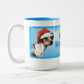 Happy Howliday Catahoula Zweifarbige Tasse (Links)