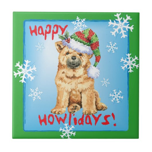 Happy Howliday Chow Chow Fliese (Vorderseite)