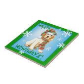 Happy Howliday Clumber Spaniel Fliese (Seite)