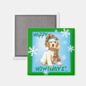 Happy Howliday Clumber Spaniel Magnet (Vorderseite/Rückseite)