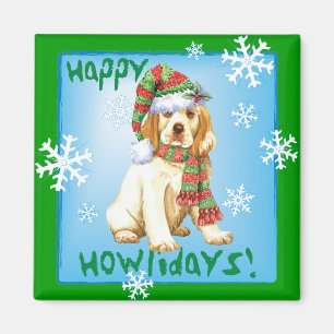 Happy Howliday Clumber Spaniel Magnet