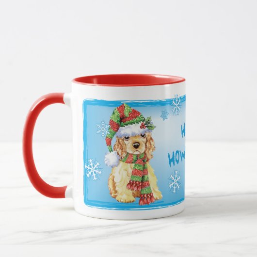 Happy Howliday Cocker Spaniel Tasse (Links)