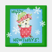 Happy Howliday Coton Magnet (Vorne)