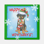 Happy Howliday Doberman Magnet (Vorne)