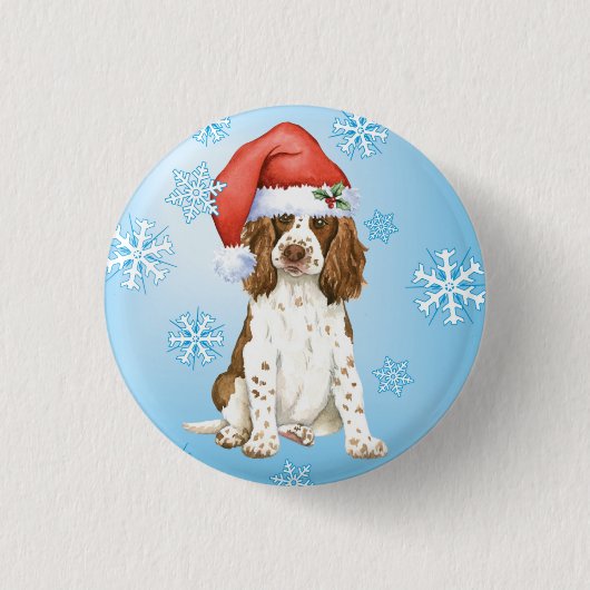 Happy Howliday English Springer Spaniel Button (Vorderseite)
