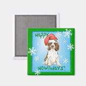 Happy Howliday English Springer Spaniel Magnet (Vorderseite/Rückseite)