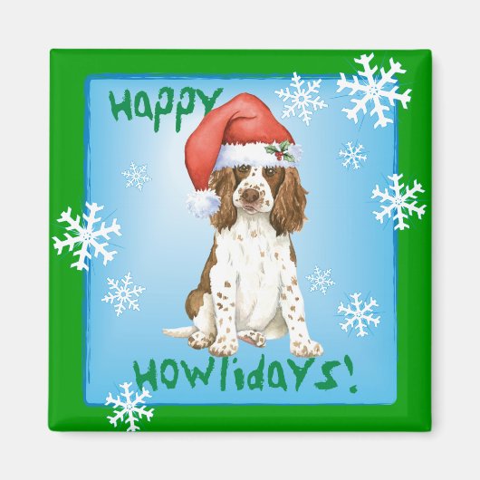 Happy Howliday English Springer Spaniel Magnet (Vorne)