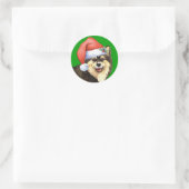 Happy Howliday Finland Lapphund Runder Aufkleber (Tasche)