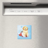 Happy Howliday Golden Retriever Magnet (In Situ (Geschirrspüler))