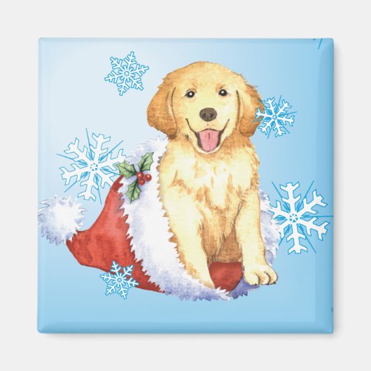 Happy Howliday Golden Retriever Magnet (Vorne)