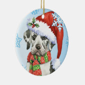Happy Howliday Great Dane Keramikornament (Rechts)