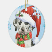 Happy Howliday Great Dane Keramikornament (Links)