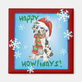Happy Howliday Great Dane Magnet (Vorne)