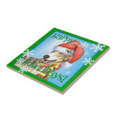 Happy Howliday Greyhound Fliese (Seite)