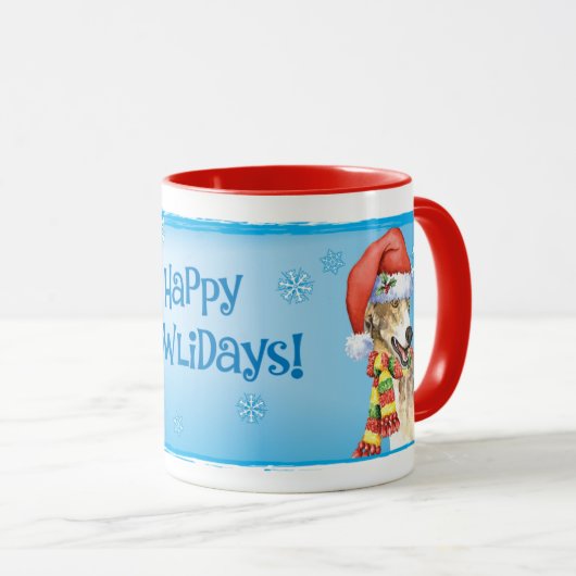 Happy Howliday Greyhound Tasse (VorderseiteRechts)