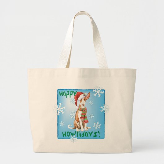 Happy Howliday Ibizan Hound Jumbo Stoffbeutel (Vorne)