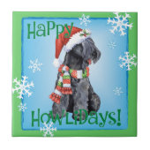 Happy Howliday Kerry Blue Terrier Fliese (Vorderseite)