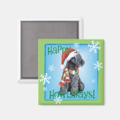 Happy Howliday Kerry Blue Terrier Magnet (Vorderseite/Rückseite)