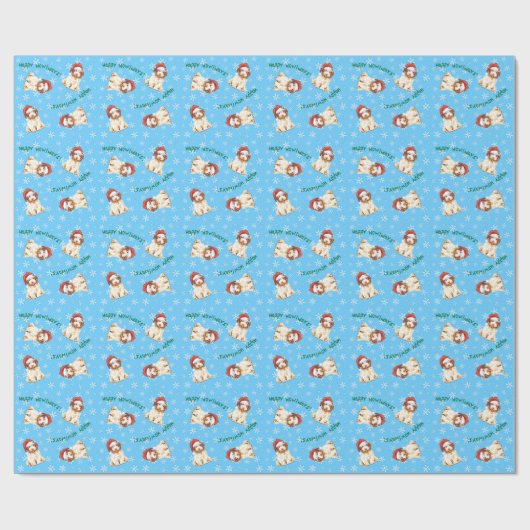 Happy Howliday Lagotto Romagnolo Wrapping Paper Geschenkpapier (Flach)