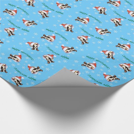 Happy Howliday Long Coat Chihuahua Geschenkpapier (Ecke)