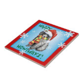 Happy Howliday Miniatur Poodle Fliese (Seite)