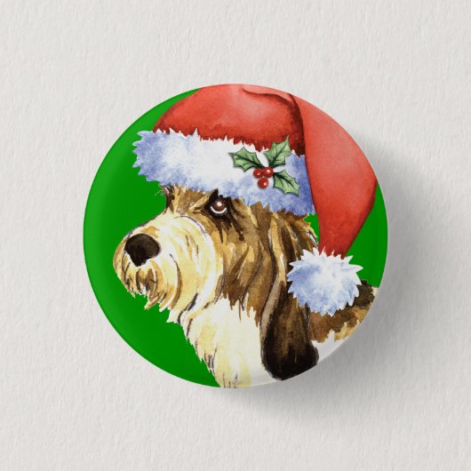 Happy Howliday PBGV Button (Vorderseite)