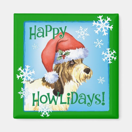 Happy Howliday PBGV Magnet (Vorne)