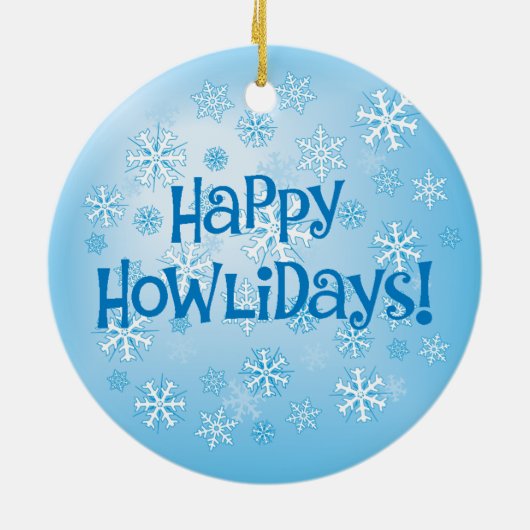 Happy Howliday Pumi Keramik Ornament (Hinten)