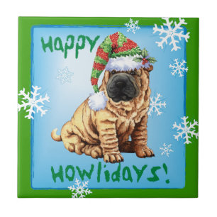 Happy Howliday Shar-Pei Fliese
