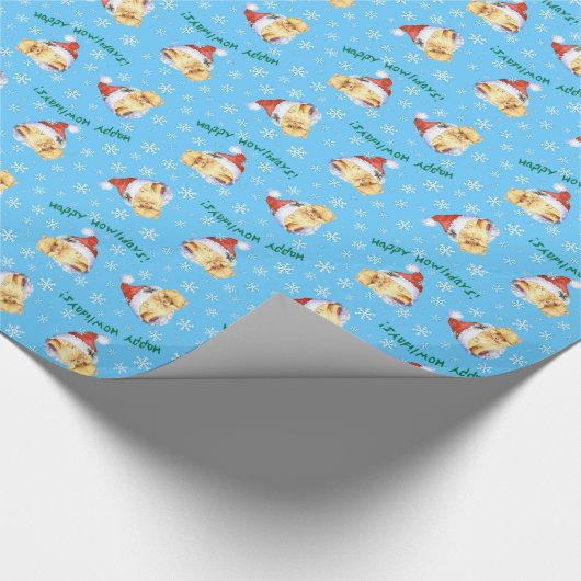 Happy Howliday Spitz Geschenkpapier (Ecke)