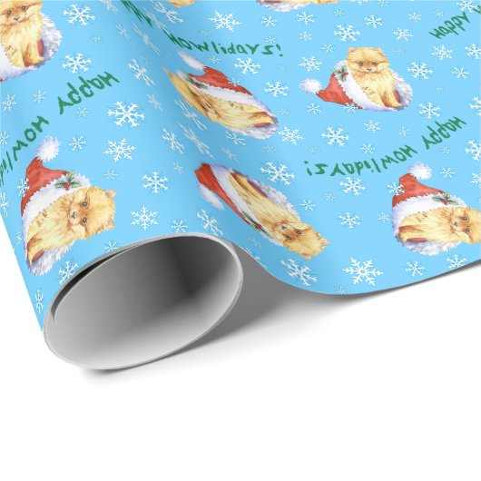 Happy Howliday Spitz Geschenkpapier (Rolleneckpunkt)