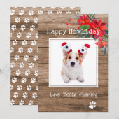 Happy Howliday Weihnachten Weihnachts Pet Fotokart (Vorne/Hinten)
