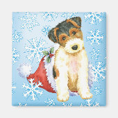 Happy Howliday Wire Fox Terrier Magnet (Vorne)