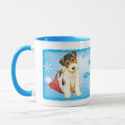 Happy Howliday Wire Fox Terrier Tasse (Links)