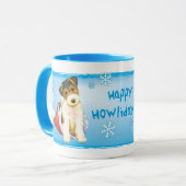 Happy Howliday Wire Fox Terrier Tasse (Vorderseite Links)