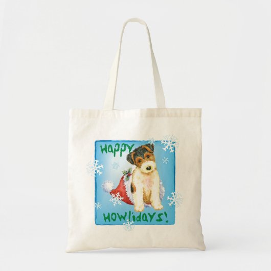 Happy Howliday Wire Fox Terrier Tragetasche (Vorne)
