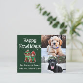 Happy Howliday Zwei Foto Ferienkarte Feiertagskarte (Stehend Vorderseite)