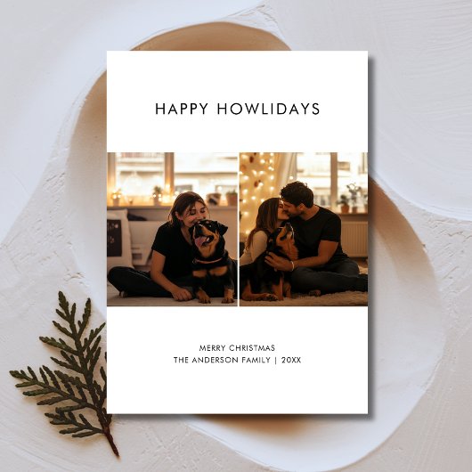 Happy Howlidays 2 Couple Foto mit Hund Weihnachten