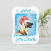 Happy Howlidays Afghan Feiertagskarte (Stehend Vorderseite)