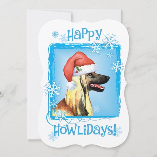 Happy Howlidays Afghan Feiertagskarte (Vorderseite)