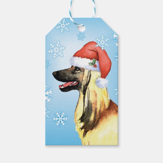 Happy Howlidays Afghan Hound Geschenkanhänger (Vorderseite)